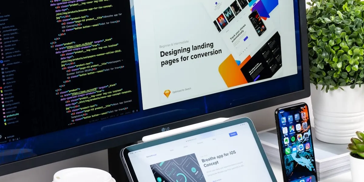 Time colaborando em projeto de tecnologia